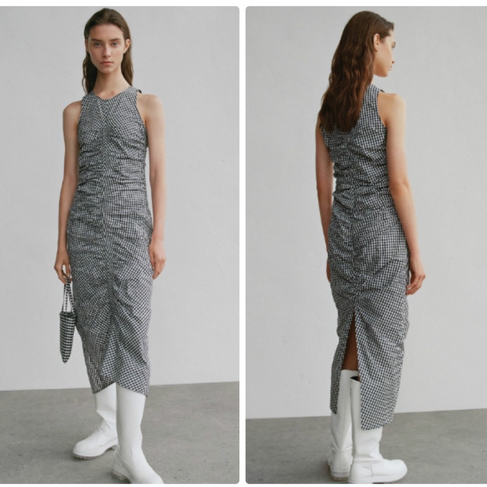 Zara MIDI Checkered Dress